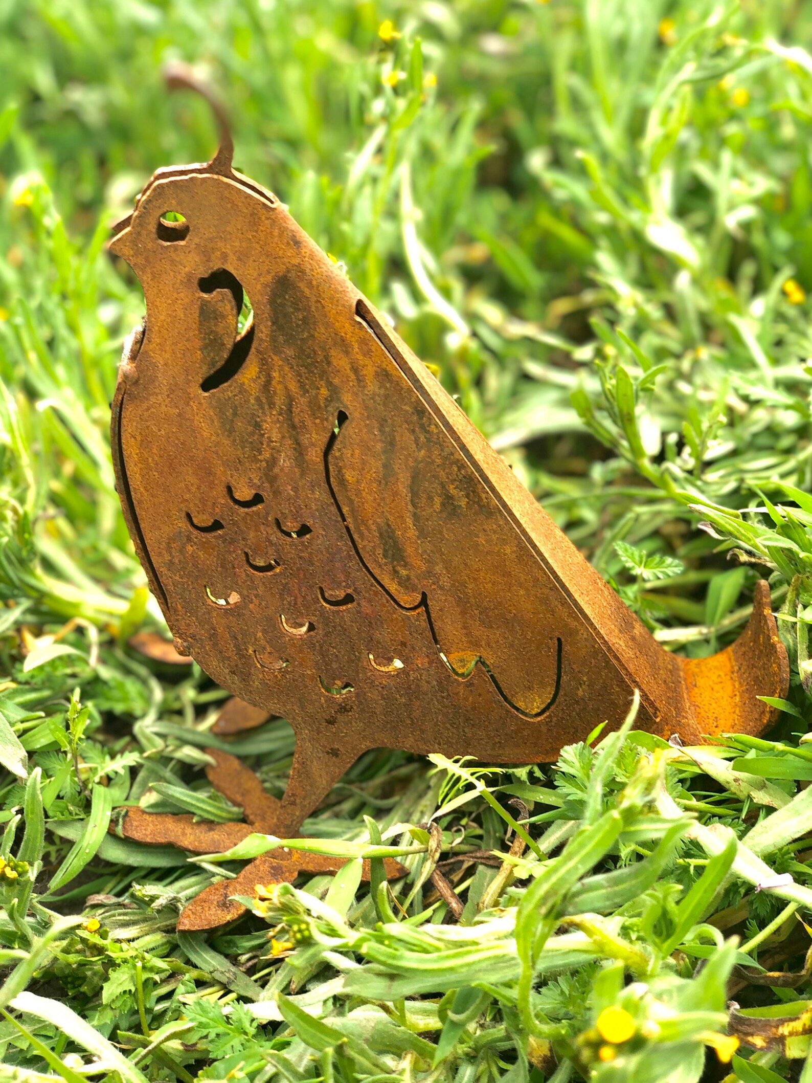 Metal Quail 3dimensional Metal Quail Yard Art Outdoor Metal Etsy