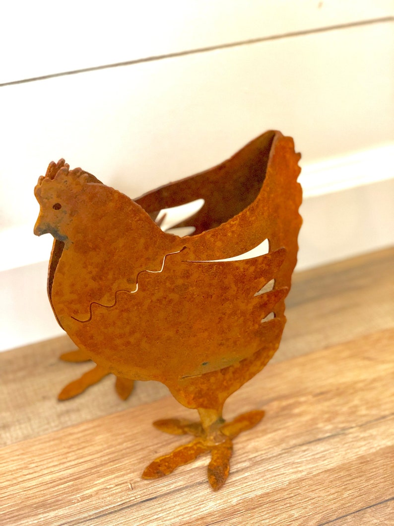 Metal Chicken 3dimensional Metal Hen Chicken Coop Decor Etsy