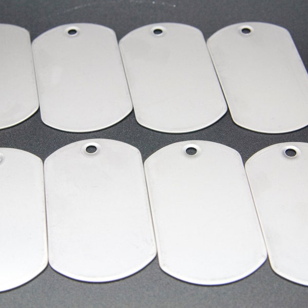 50 pcs - Blank Dog Tags Stainless Steel Military Spec Shiny Matte Finish Rolled Edge Army Style Free Shipping