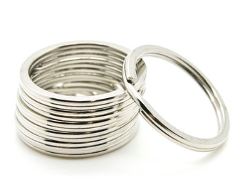 1000 Heavy Duty Key Rings: Nickel Plated Split Rings 30mm