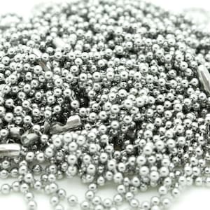 50 Silver Stainless Steel Ball Chain Necklace - 24" - 2.4mm - Ball Chains
