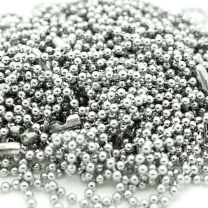 50 Silver Stainless Steel Ball Chain Necklace - 30&quot; - 2.4mm - Ball Chains
