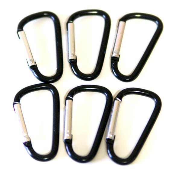 2.25/" RED ALUMINUM LOT 25 HIGH QUALITY CARABINER SPRING BELT CLIP KEY CHAIN