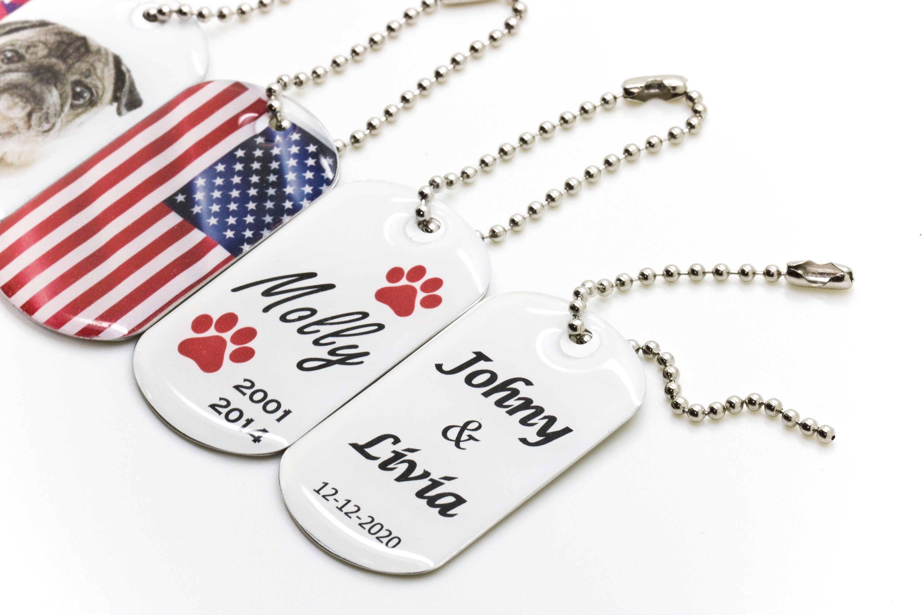 1pc Personalized Dog Tag Key Chain With Full Color Etsy