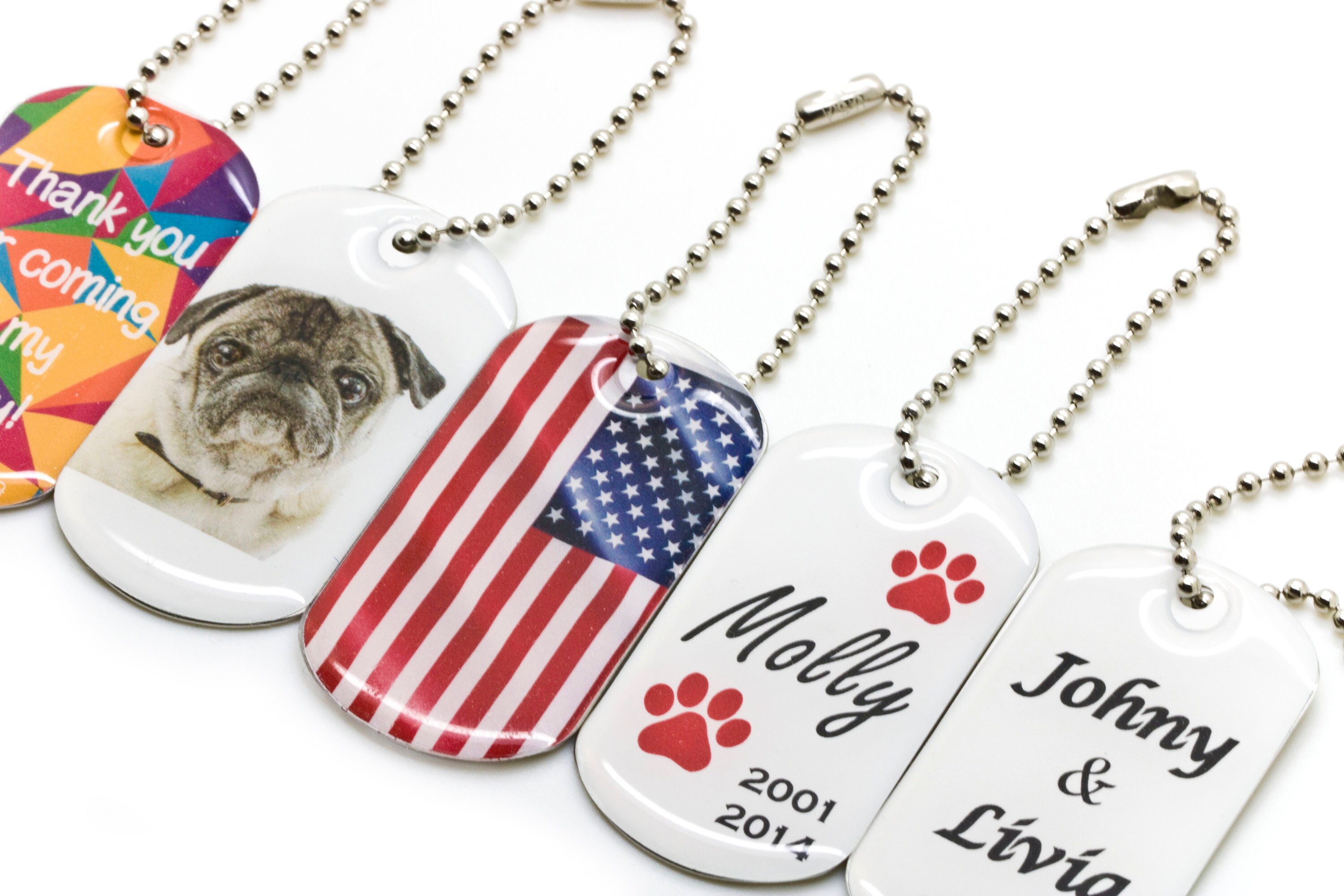 1pc Personalized Dog Tag Key Chain With Full Color Etsy