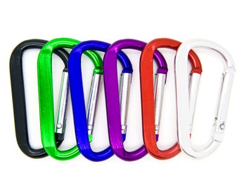 Anodized Aluminum Carabiner Clip: 2.25" Spring D-Ring, Key Chain (100pcs)