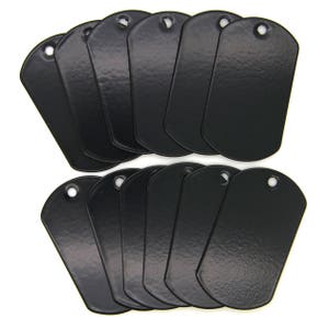 100 stücke Schwarz Farbe Edelstahl Militär Spec Dog Tags Kostenloser Versand