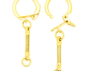 500 Key Chains ~ Gold Snake Chain with Snap End + Jump Ring for Craft Findings