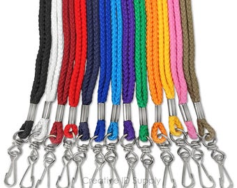 100pcs Rope ID Neck Lanyards with Swivel J Hook for ID cards/Badges