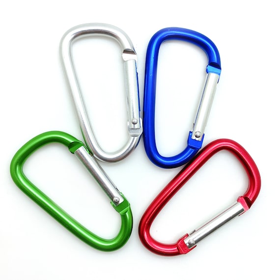 Carabiner key chain attaches to your bag or briefcase. Spring-hinge allows  easy release of the clip and quick access to keys. Carabiner key chain  mimics the look of the climber clip but