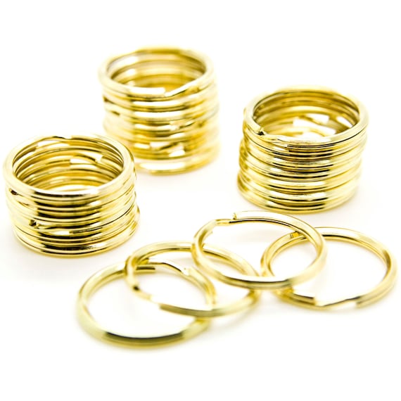 500pcs Brass / Gold Finish Key Rings Split Rings Keychain 24mm 1 D Heavy  Duty Rings 