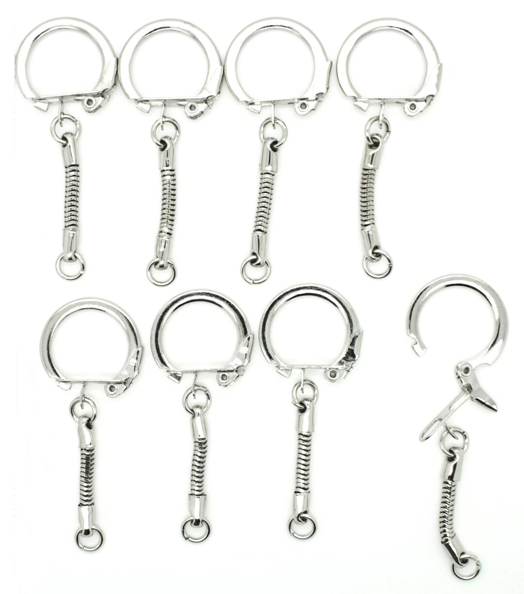 50 Key Chains ~ Snake Chain With Snap End + Jump Ring for Craft ...