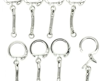 50 Key Chains ~ Snake Chain with Snap End + Jump Ring for Craft Findings