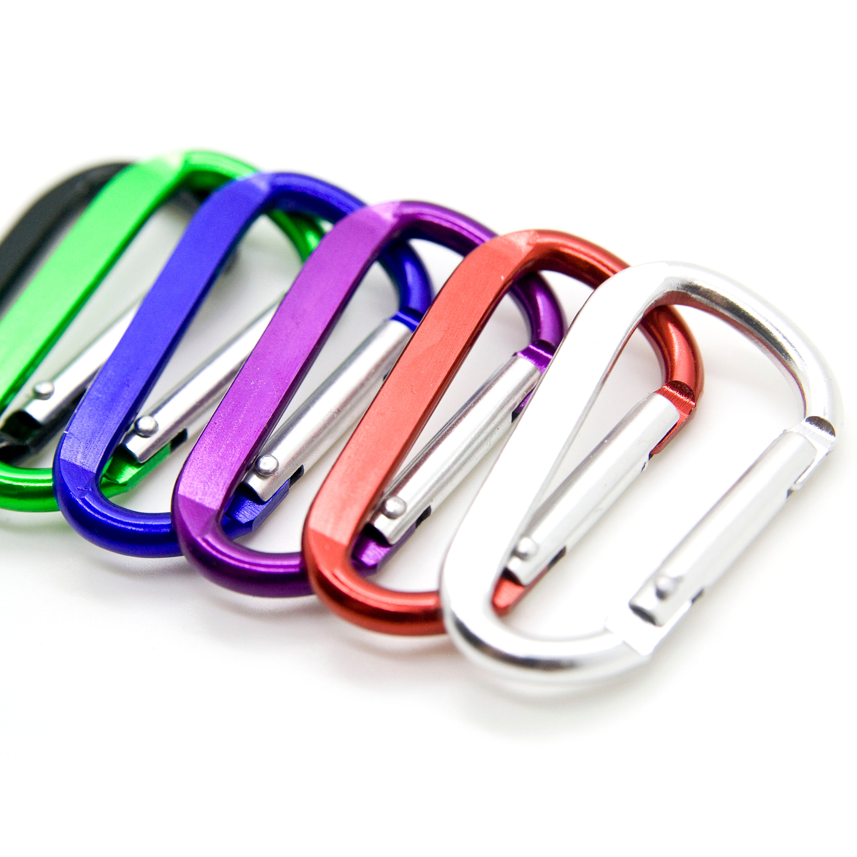 Portachiavi Da Cintura Acciaio Nichelato Moschettone Metallo Anello Porta Chiave