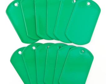 Green Stainless Steel Military Spec Dog Tags by OnDepot - Pack of 100 pcs