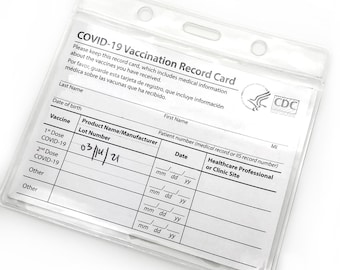 CDC Vaccination Record Card Holders 3" x 4" Badge Holders for ID Cards