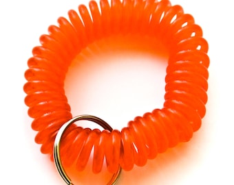 100 llaveros de pulsera con espiral roja: llavero elástico