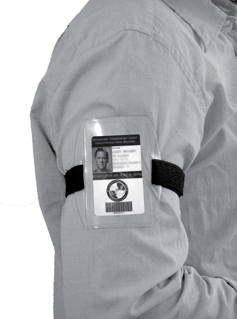 Armband ID Badge Holder With Black Strap Arm Band by Etsy