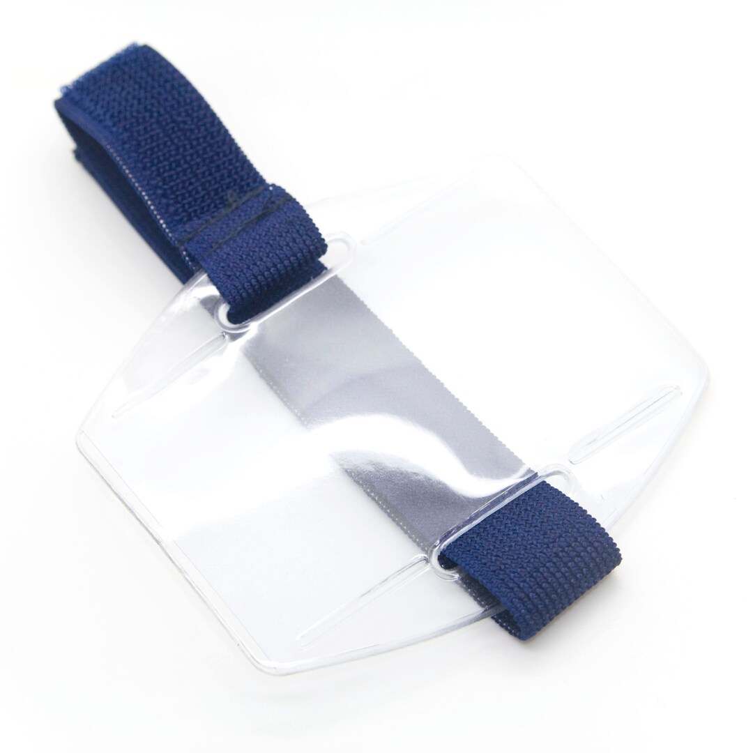 200 Pcs Armband ID Badge Holder With Blue Adjustable Strap by Etsy
