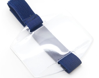 Armband ID Badge Holder with Blue Strap (Pack of 50)