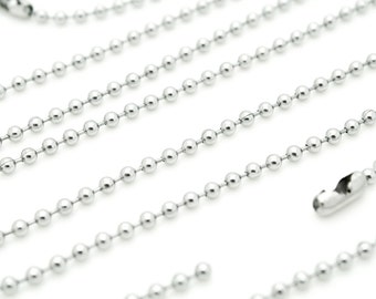 100 pieces High Quality Stainless Steel Ball Chain Necklace - 24" - 2.4mm - Ball Chains