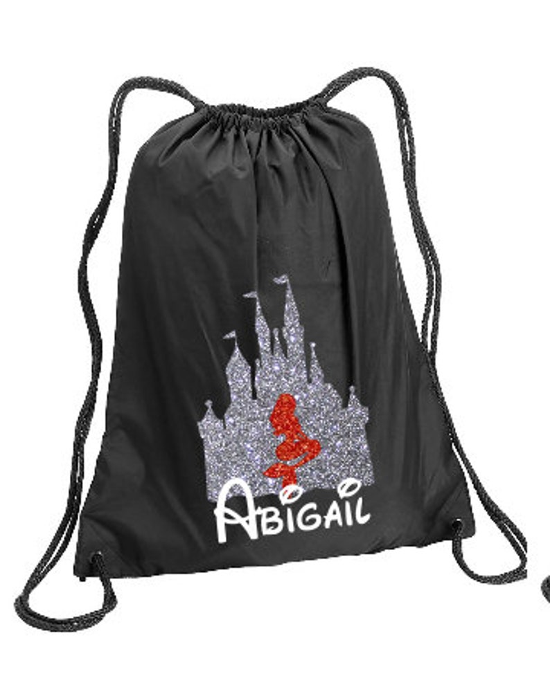 Ariel Castle Backpack Ariel Castle Personalized bag Disney Kids backpack Ariel in Castle Cinch Bag Family Vacation Cinch Sack