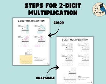 2-digit Multiplication Steps - Handout or Poster - Etsy