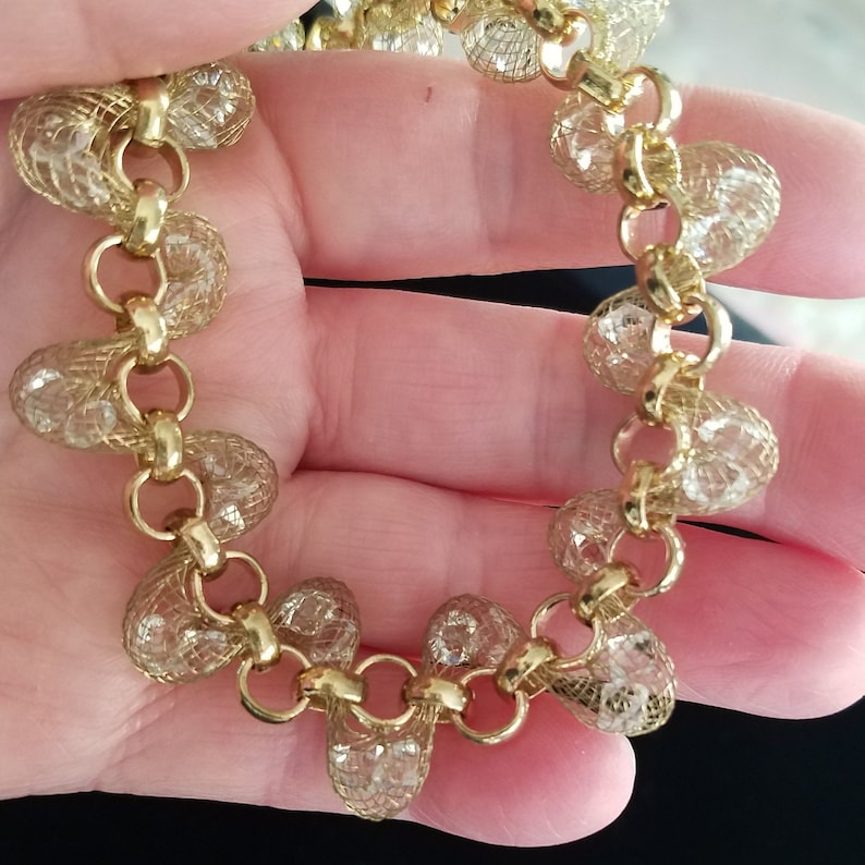 vintage mesh necklace Monet pierced earrings retro jewelry clamper braceelet Goldtone junk jewelry lot