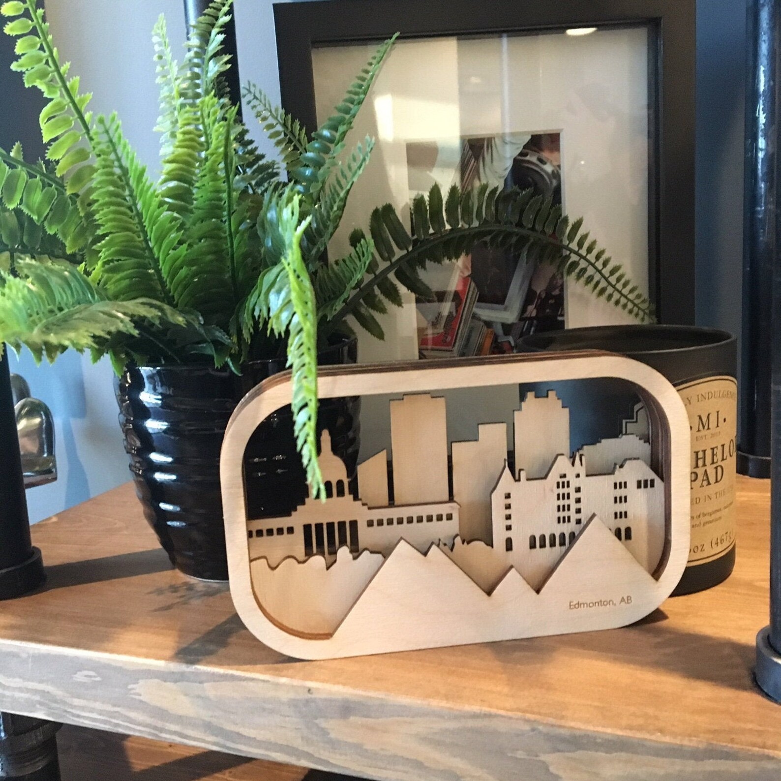 Laser Cut Dioramas / Winter Cabin / Aframe / City of Edmonton Etsy