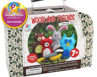 Woodland Animals Kids Sewing Kit, DIY Craft Kit for Beginners