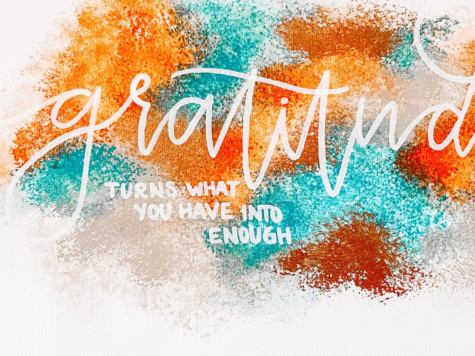 Gratitude hand lettered wall hanging canvas painting Etsy