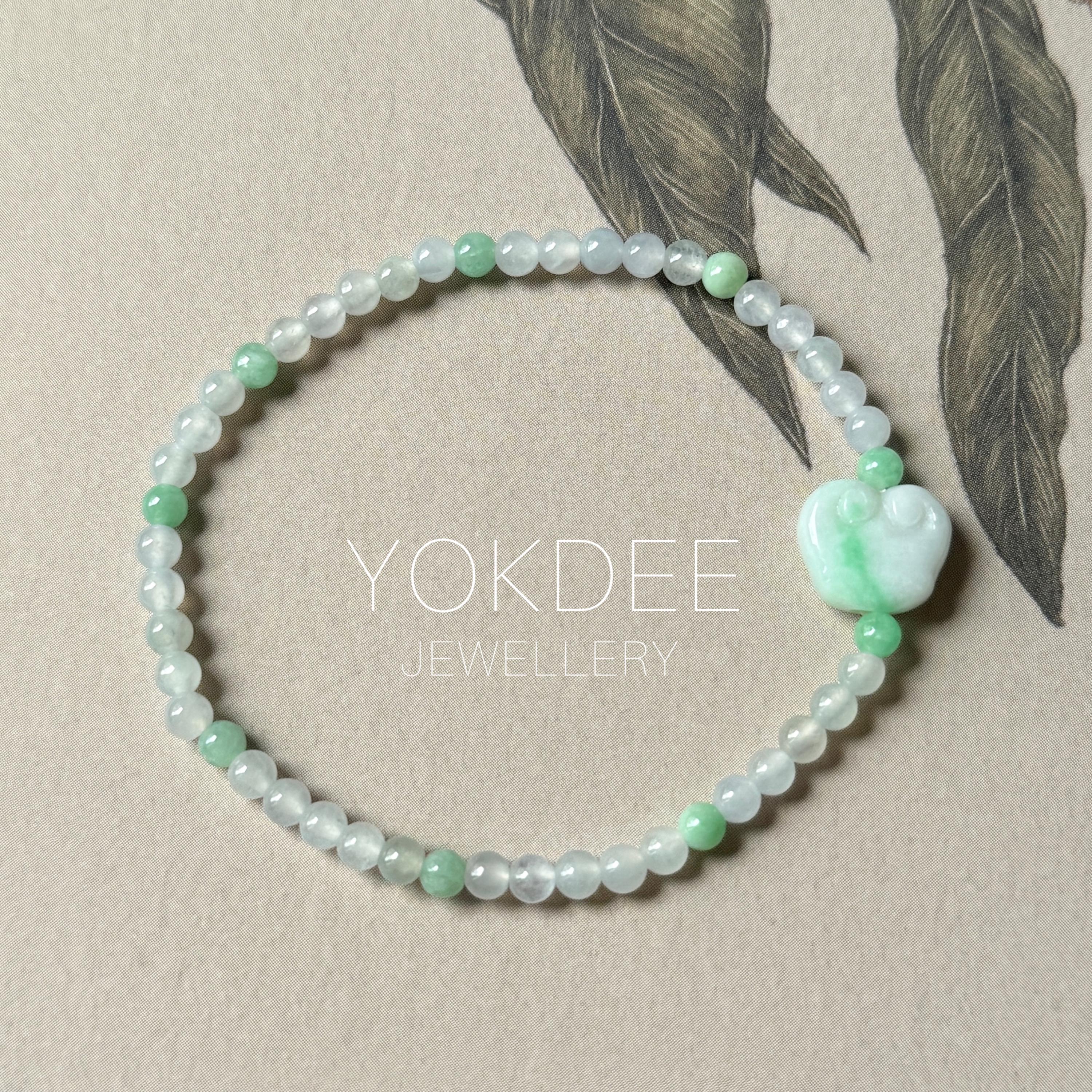 3.6mm Aグレード天然翡翠如意豆ビーズブレスレット No.190507 - Etsy 日本