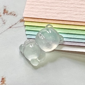 Icy A-Grade Natural Jadeite Teddy Bear Piece No.171500, teddy bear jewelry, custom jewelry, gift for her, gift for children, jadeite carving