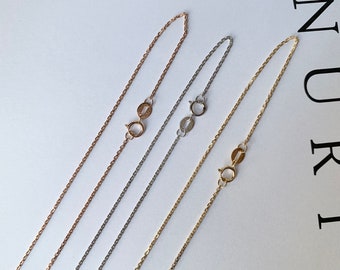 42cm (1mm) Belcher Diamond Cut Necklace Chain