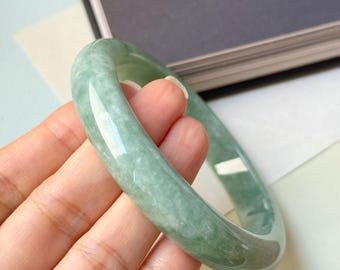 64.6 mm Aグレード 青緑翡翠 モダンラウンドバングル No.152147 - Etsy