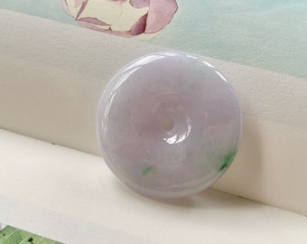 Products A-Grade Natural Lavender and Green Jadeite Donut Pendant No.171748, jade gift, modern jade jewelry, jadeite jewelry, jade design