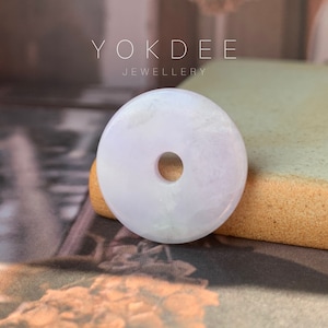 A-Grade Natural Jadeite Donut Pendant No.220213, jadeite pendant, jade gift, modern jade jewelry, jadeite jewelry, jade design, gift for him