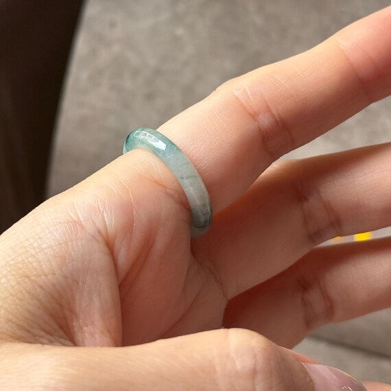 16.6mm Aグレード 天然花柄翡翠そろばんリングバンド No.162537 - Etsy