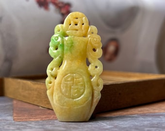 A級天然黄緑翡翠花瓶ペンダント No.170166 - Etsy 日本