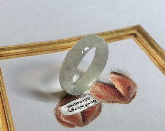 Anillo de jadeíta natural de grado A de 19,1 mm n.º 161913, anillo de hololita, regalo de jade, anillo, anillo de jade simple, estilo oriental, anillo de jade simple, regalo
