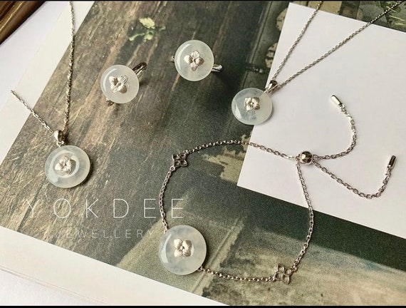 Hydrangea Blooms Aesthetic Jewellery Collection by Yokdee Jewellery modern jewelry icy jade gift for her jewelry set si dian jin