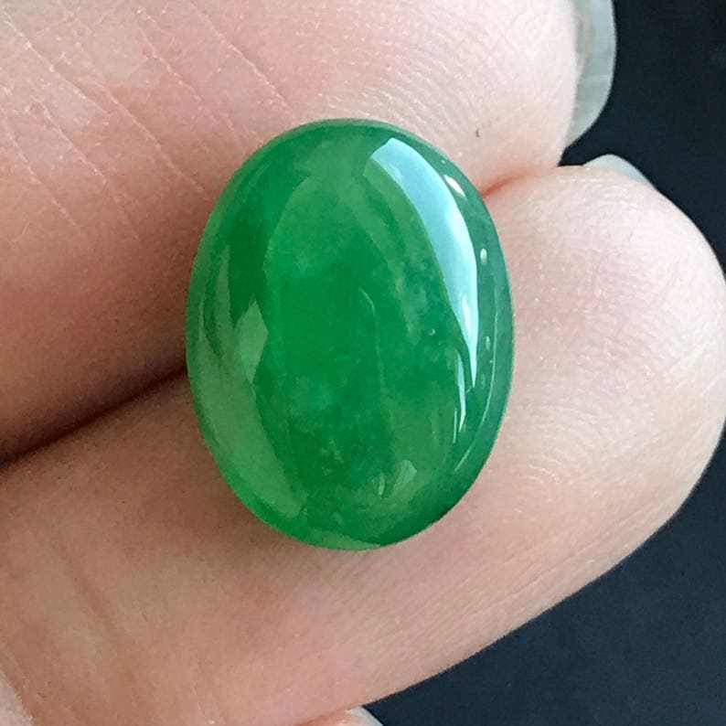 Emerald Green A-Grade Type A Natural Jadeite Jade Oval | Etsy