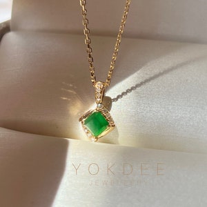 Icy A-Grade Imperial Green Jadeite Pendant (Princess Charlotte)No.172106, wedding jewelry, si dian jin jewelry, gift for her, modern jewelry