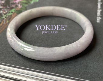 56.4mm A-Grade Natural Lavender Jadeite Modern Round Bangle No.151842, jade bangle, gift for her, oriental style, jadeite gift for her