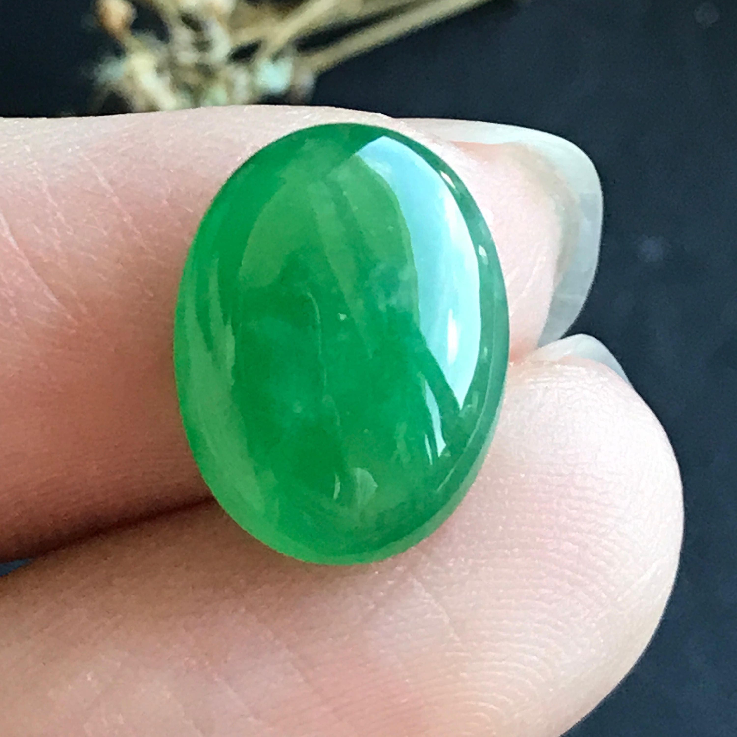 Emerald Green A-Grade Type A Natural Jadeite Jade Oval | Etsy