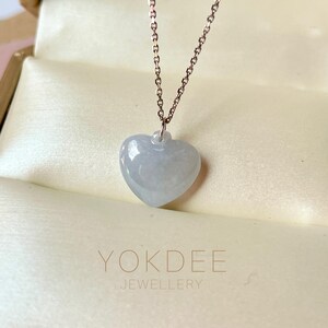A-Grade Lavender Jadeite Heart Pendant No. 172526, jade heart, gift for her, valentine&#39;s day gift, birthday gift, simple jade pendant
