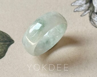Anillo de jadeíta floral natural de grado A de 16,1 mm n.º 162516, regalo para ella, anillo de jade, anillo de hololita, anillo sencillo, anillo delicado