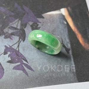 15.2 mm A-Grade Natürliche Grüne Jadeit Abacus Ring Band-Nr. 162435