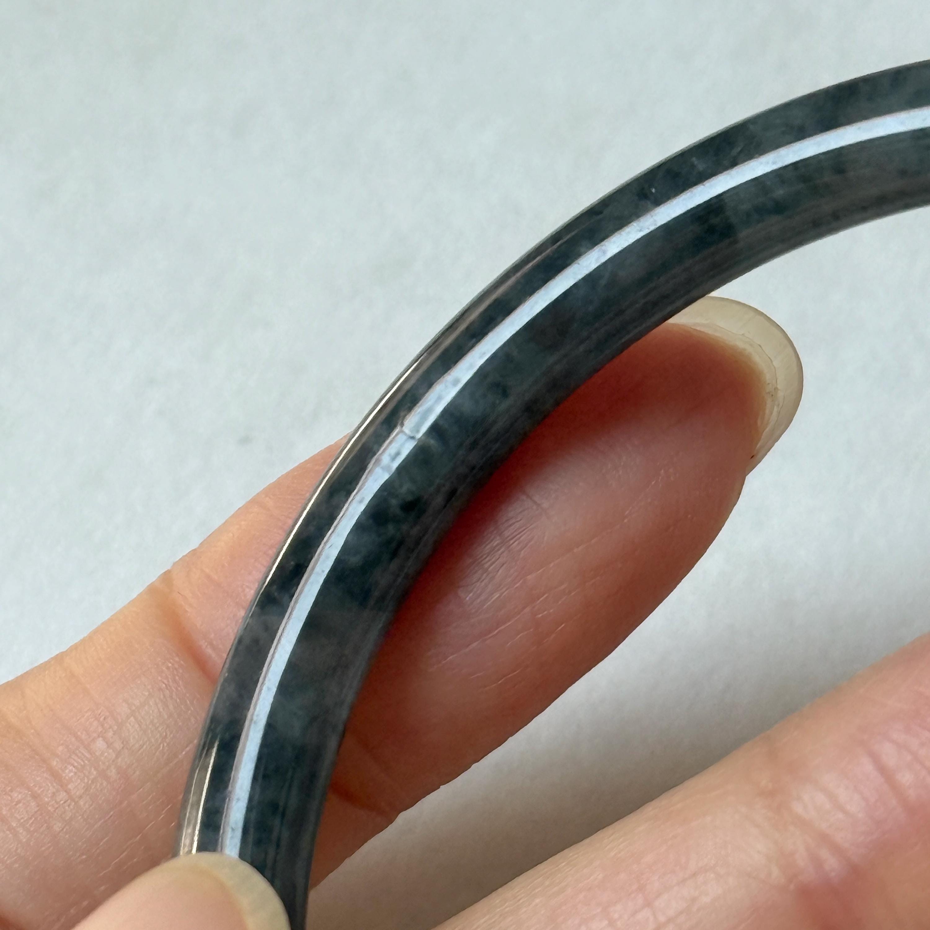 55.3mm Aグレード 天然ブラックインペリアルグリーン翡翠