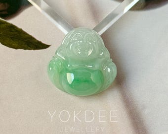 Aグレード天然苔雪翡翠仏像ペンダント No.172916 - Etsy 日本